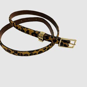 Banana Republic Leopard Animal Print Haircalf Skinny Belt Size XS